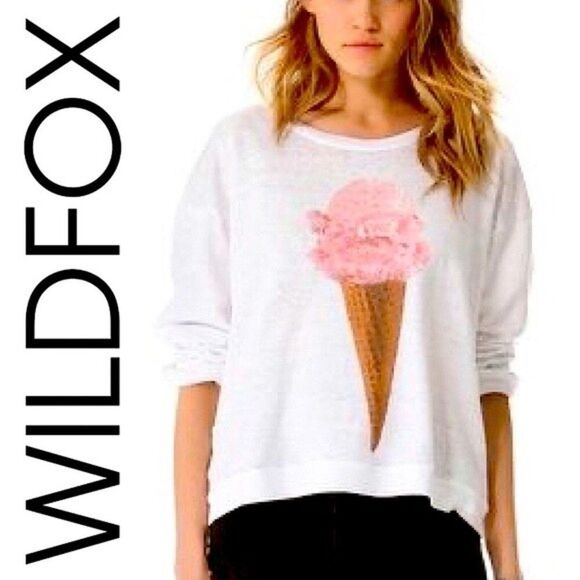 Wildfox Tops - Wildfox ice cream cone roll sleeve sweatshirt sweater top XS kawaii graphic cozy